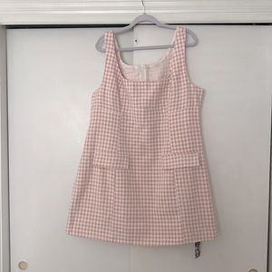 Pink Houndstooth tweed mini dress